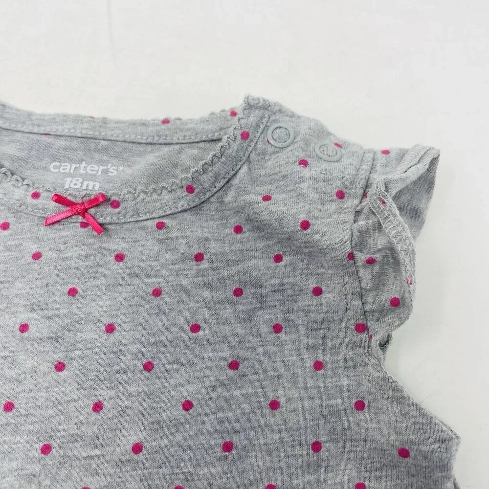 Carters Baby Girls 18 Months Fruit & Polka Dot Bodysuit Pants 3 Piece Set 1703‎